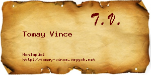 Tomay Vince névjegykártya
